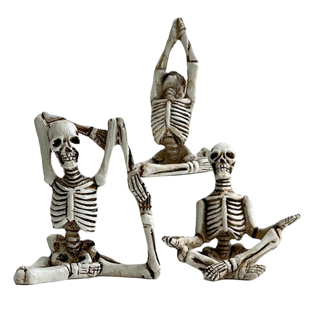 

3Pcs Yoga Decoration Resin Art Craft for Indoor Space Desktop Table Home Office Decor Fun Personality Statement