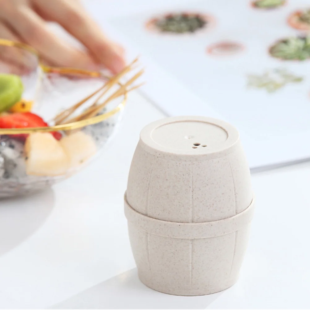 

Toothpick Jar Holder Bucket Shape Wooden Box Shake-A-Pick Storage For Home Restaurant Party Decoration White