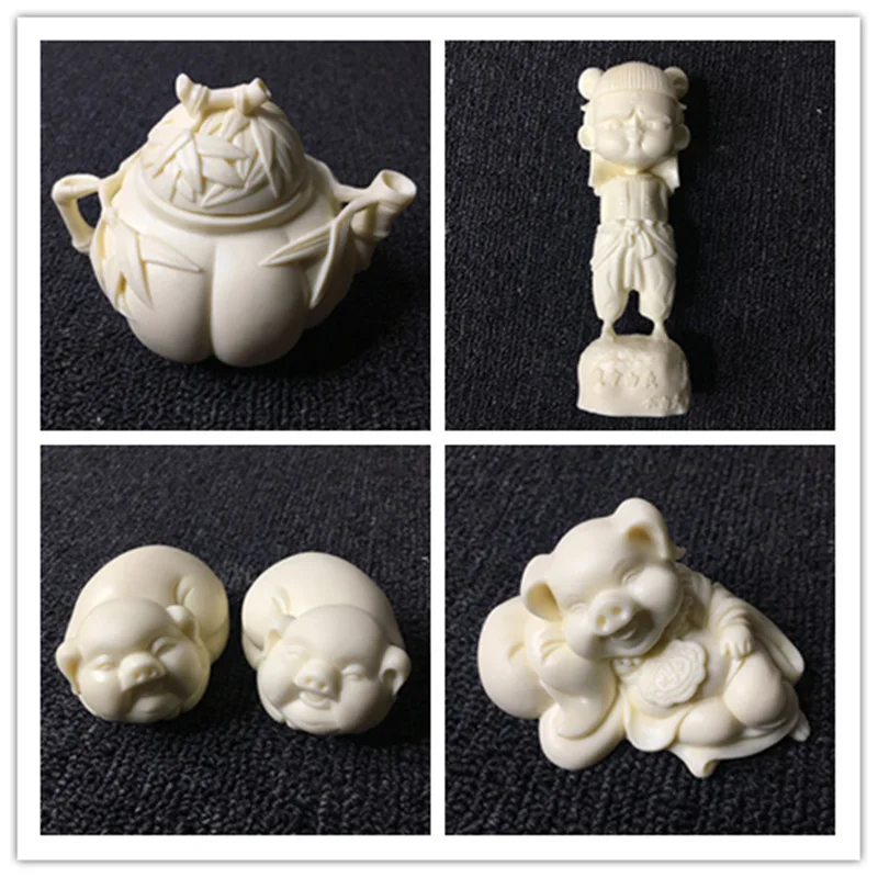 Ivory Nut Creative Decoration Carving KIRIN Lucky Pig Four 