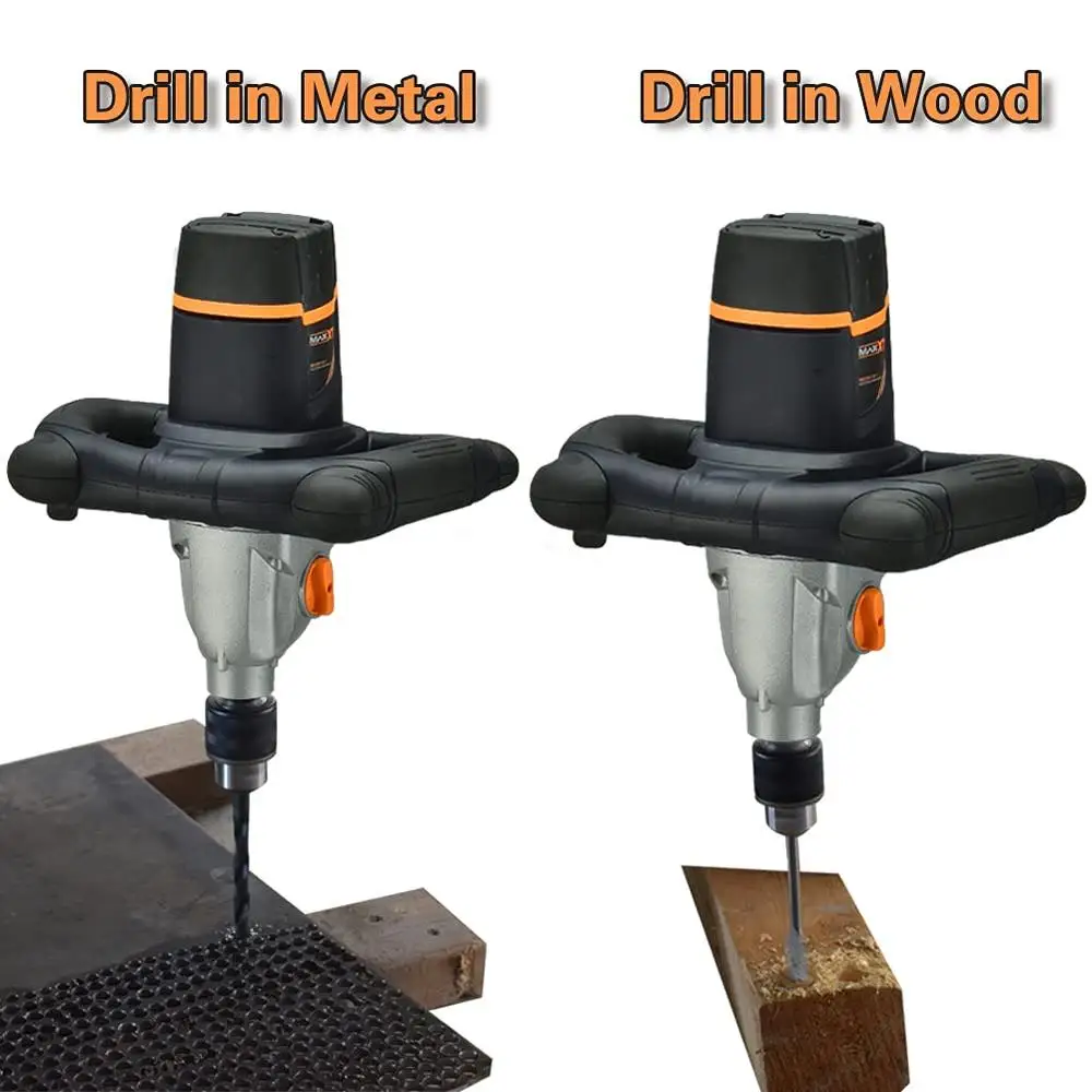 خلاط هاون الخرسانة مع محرك Start 13A الناعم 5/8 بوصة ظرف بمفتاح 2 تروس وتحكم متغير في السرعة يتضمن خلط حلزوني كبير