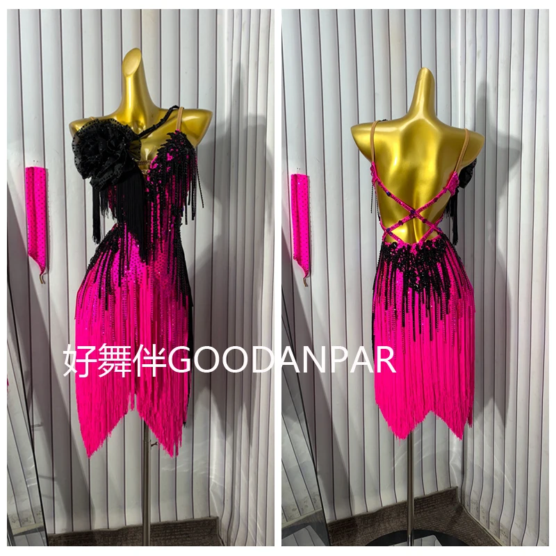 فستان رقص لاتيني فستان لاتيني للسيدات للنساء زي رقص لاتيني مثير فستان لاتيني فيروزي ملابس لاتينية للمنافسة GOODANPAR