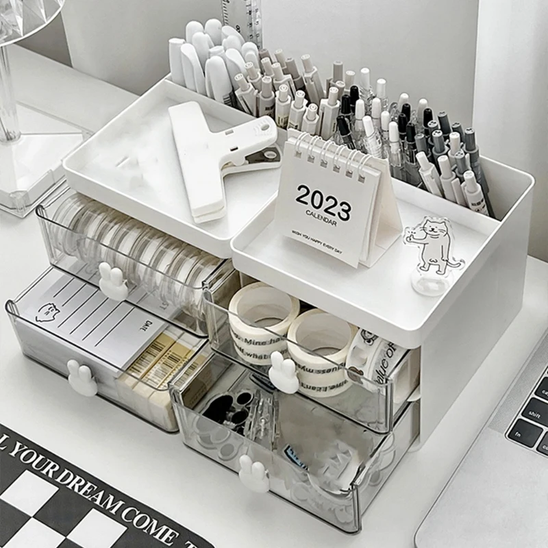 Transparent Drawer  Storage Box Drawer  Storage Box Children's Student Office Desktop Ornaments