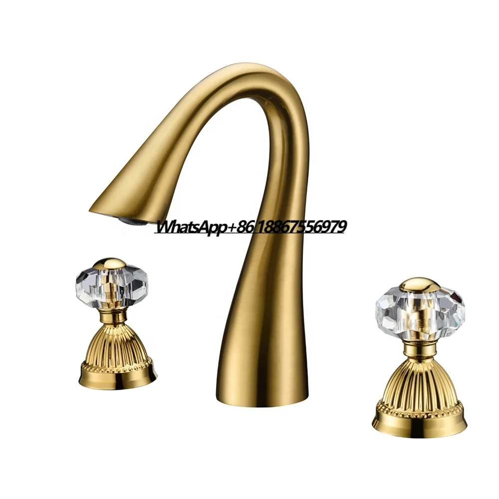 

MLFALLS Antique Bathroom Basin Mixer Italian Faucet Brands With Crystal Handles Gold Basin Faucet