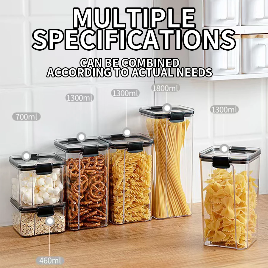 1PCAirtight Food Storage Containers Set With Lids - Perfect For Kitchen Pantry Organization And Storage Of Cereal, Rice, Pasta,