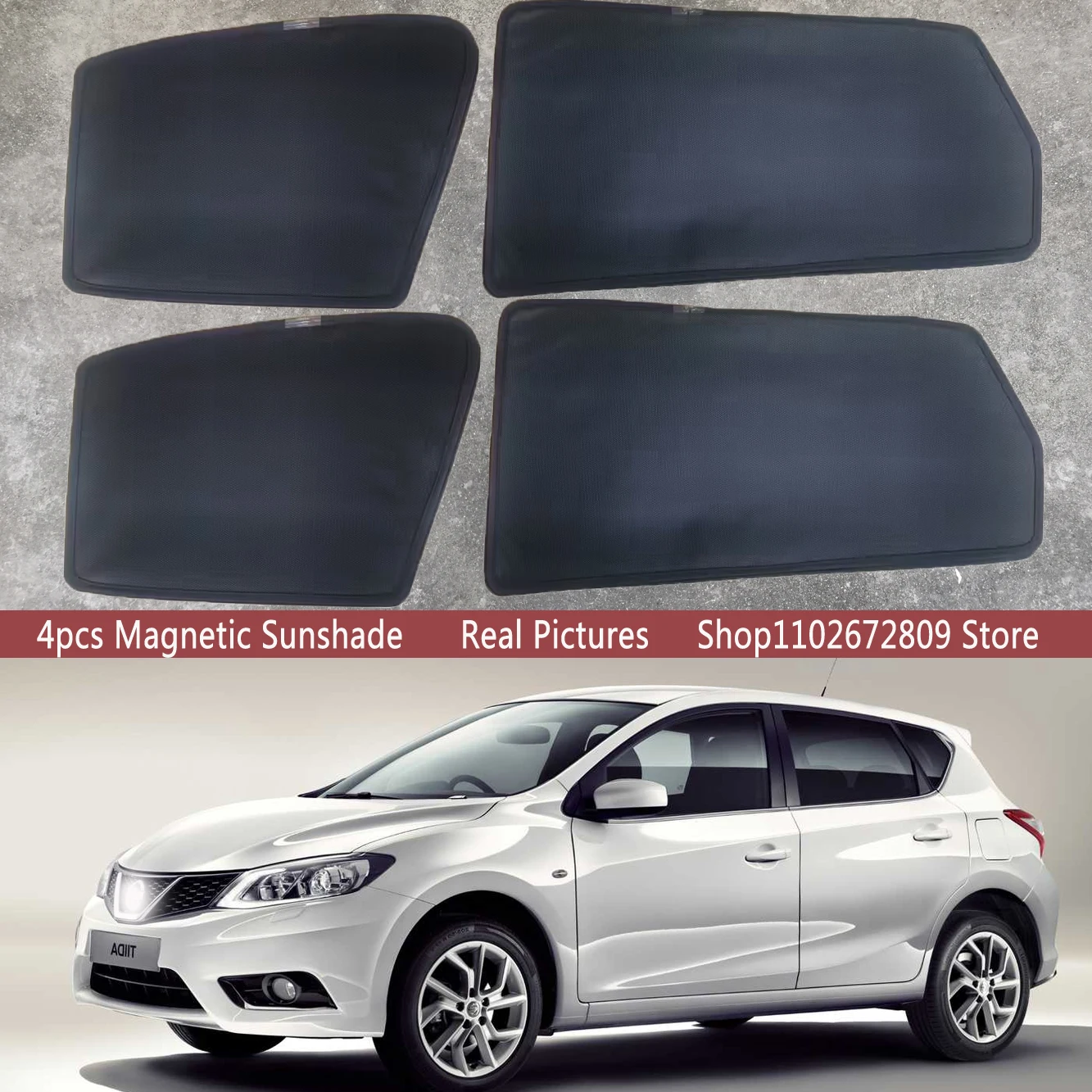 

Magnetic Car Sunshade Shield Windshield Frame Curtain Sun Shades For Nissan Tiida C12 C13 Hatchback 2011 -2024 Auto Accessories