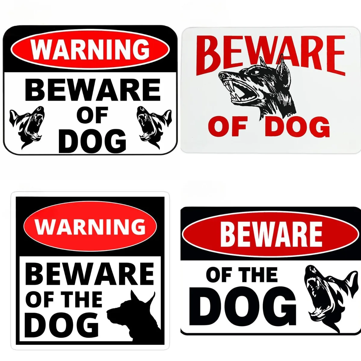 WARNING Beware of Dog Security Sign Attack Animal Pet Fence Yard Decal Custom Car Stickers Wall Waterproof Decorations