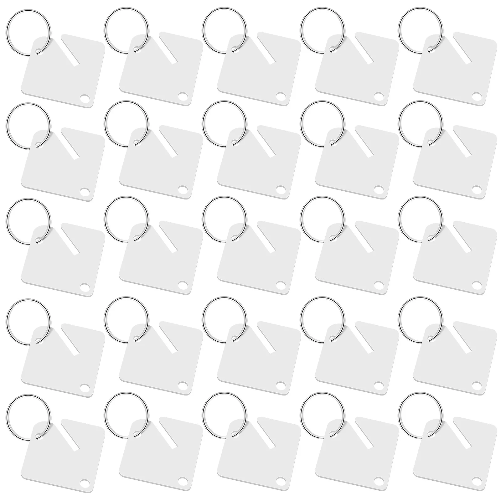 

60Pcs Blank Key Tags Acrylic Keychain Blanks for Labeling Keys Inventory Control with Metal Rings DIY Accessories