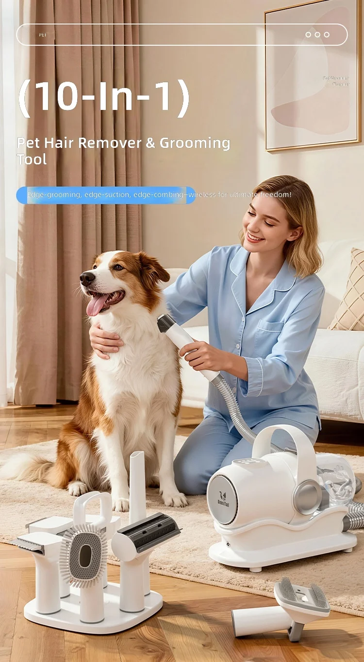 Multifunctional Pet Grooming Tool, Cat Dog Hair Remover Comb, Electric Trimmer, Vacuum Cleaner for Shedding Fur view 2