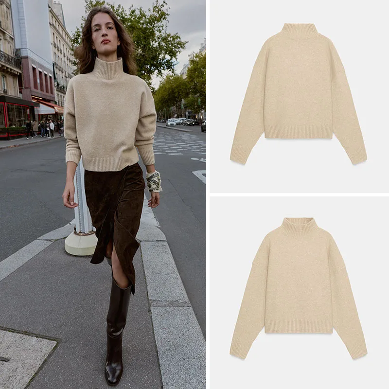 

Soft Stand Collar Knitwear Ele New Arrival Women's Faion Autumn 2025 Long Sve Casual Sle Premium Feeling