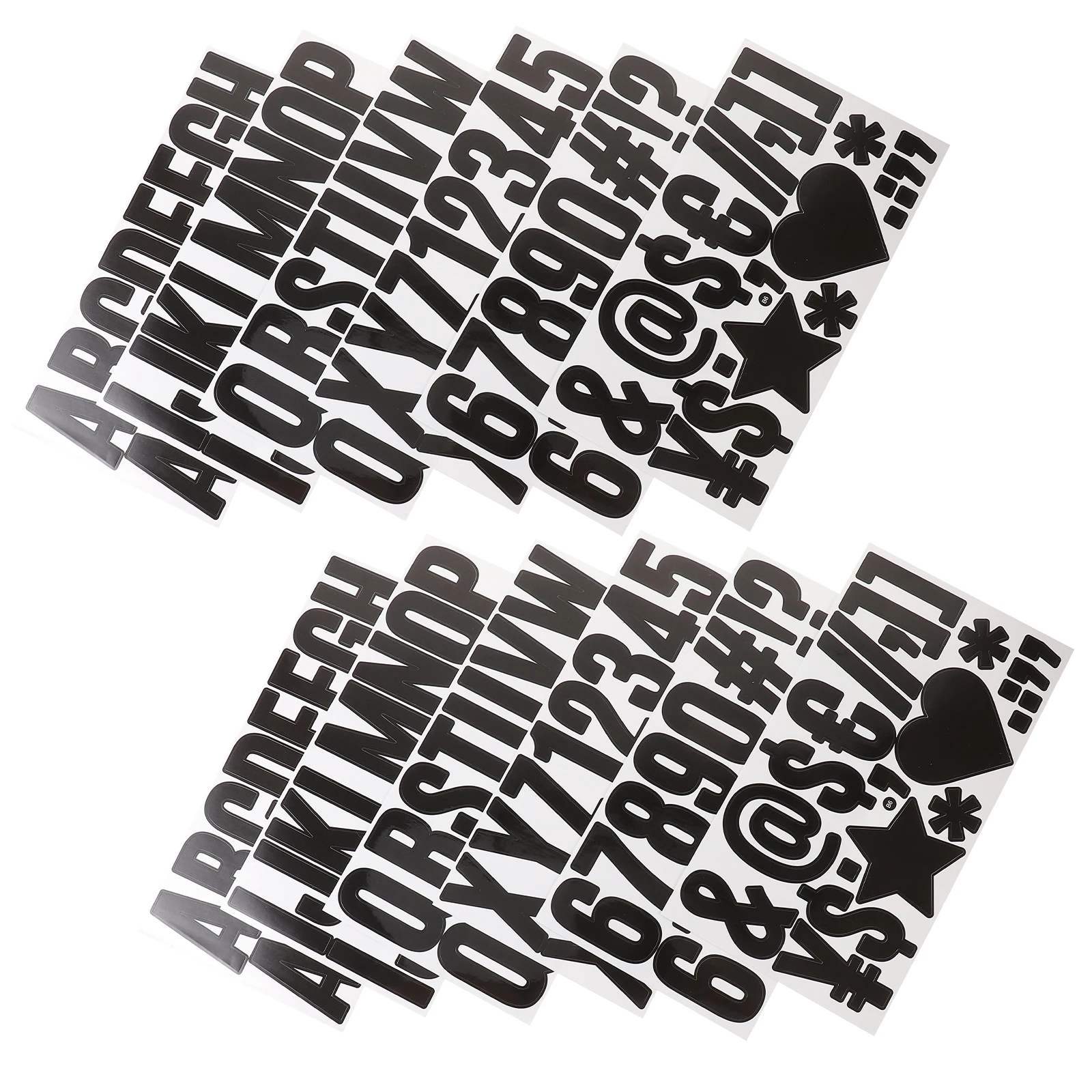 

2 set 2 Sets TN-25inch Black Letter Stickers Self Adhesive Waterproof Decor Alphabet Decals Bulletin Board Mailbox Sign