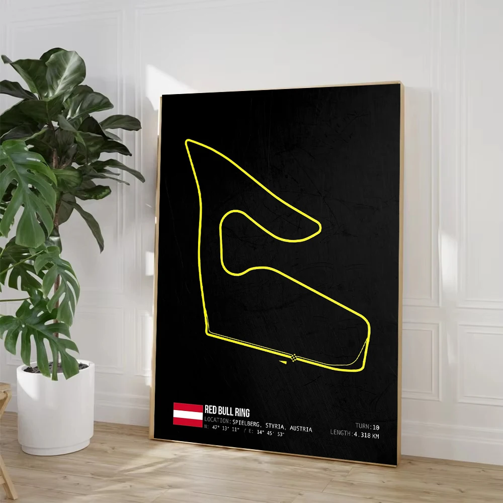 Modern World Racing Circuits Track Poster Prints  Barcelona Italy France Canvas Painting Wall Art Picture Room Garage Home Decor