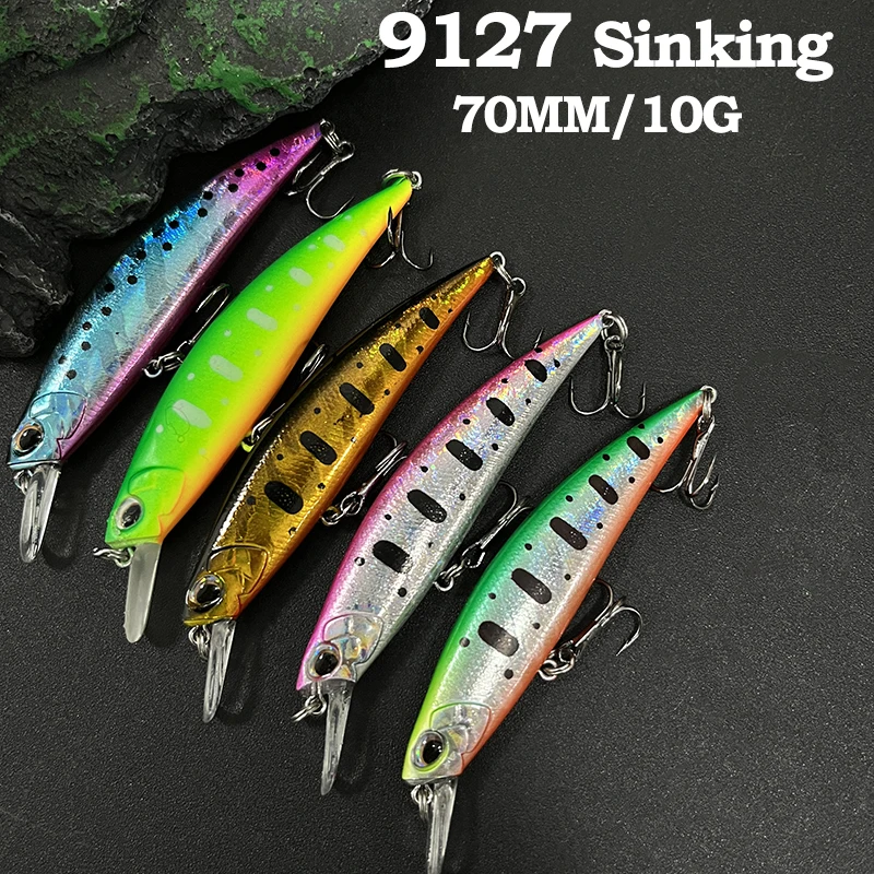 

10g 70mm Sinking Minnow Fishing Lures Trout Pike Rock Stream Artificial Bait Pesca Wobbler Plastic Swimbait Jerkbait Equipment