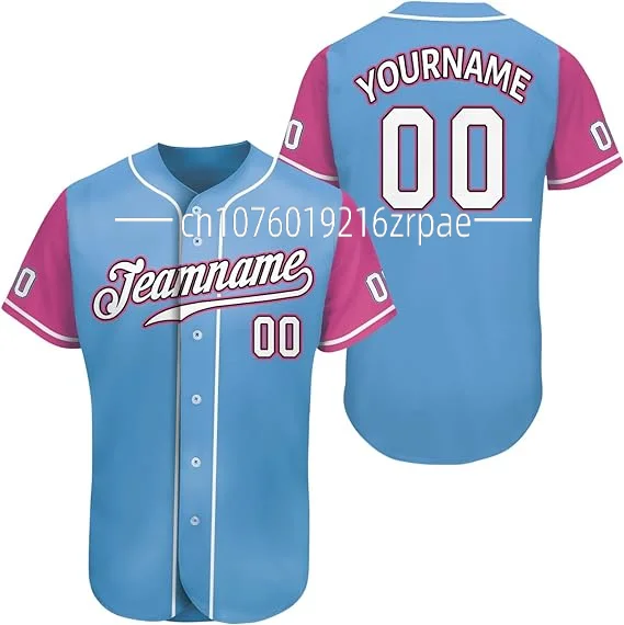 2024 New Customizable Baseball Jersey Team Shirt Print Team Personal Name Number Stripe Baseball T-shirt Men/Women/Kids