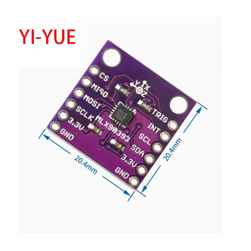 MLX90393 three digital Hall sensors 3D position of the rotational angular displacement Sensor Board Contactless