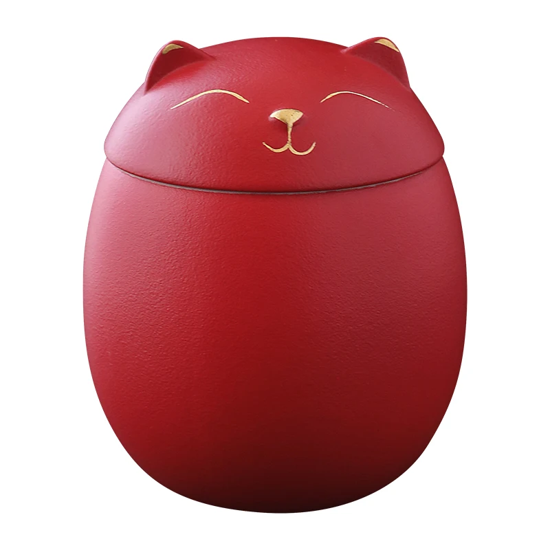 Cute Ceramic Tea Caddy Cartoon Animal Candy Food Storage Jar Container Chocolate Sealed Bottle Porcelain Home Decoration