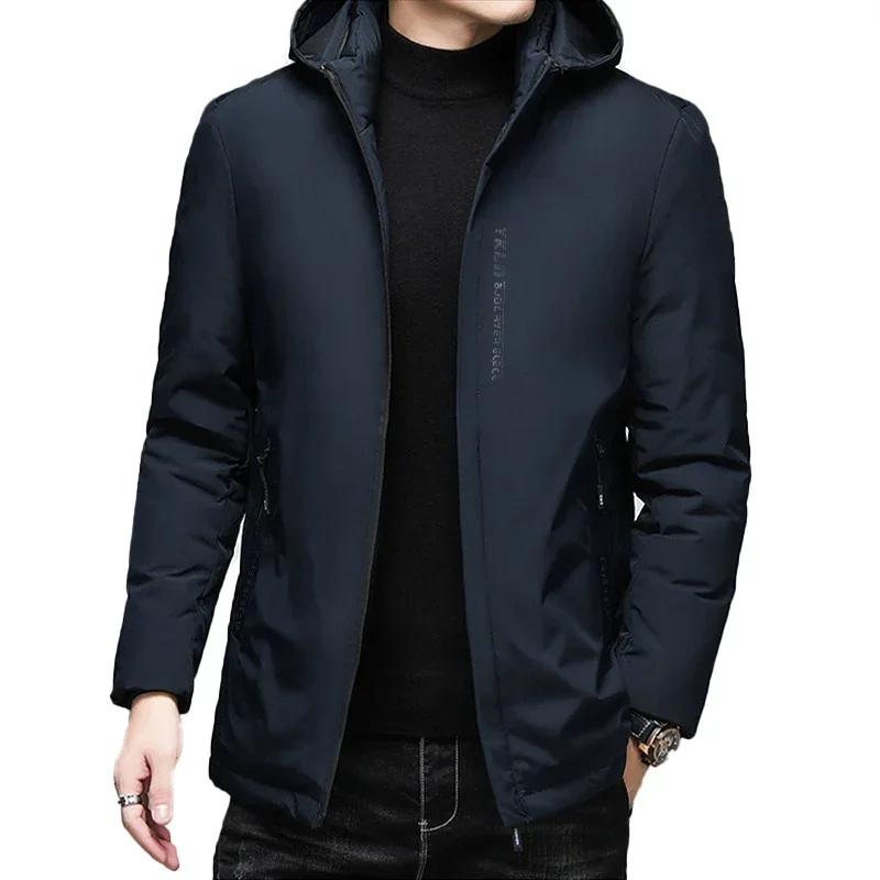 

TREESOLO Mens Winter Warm Thick Parkas Plus Size Cotton Detachable Hat Jacket Men 5XL Outwear Pocket Men New 5XL Classic Coat