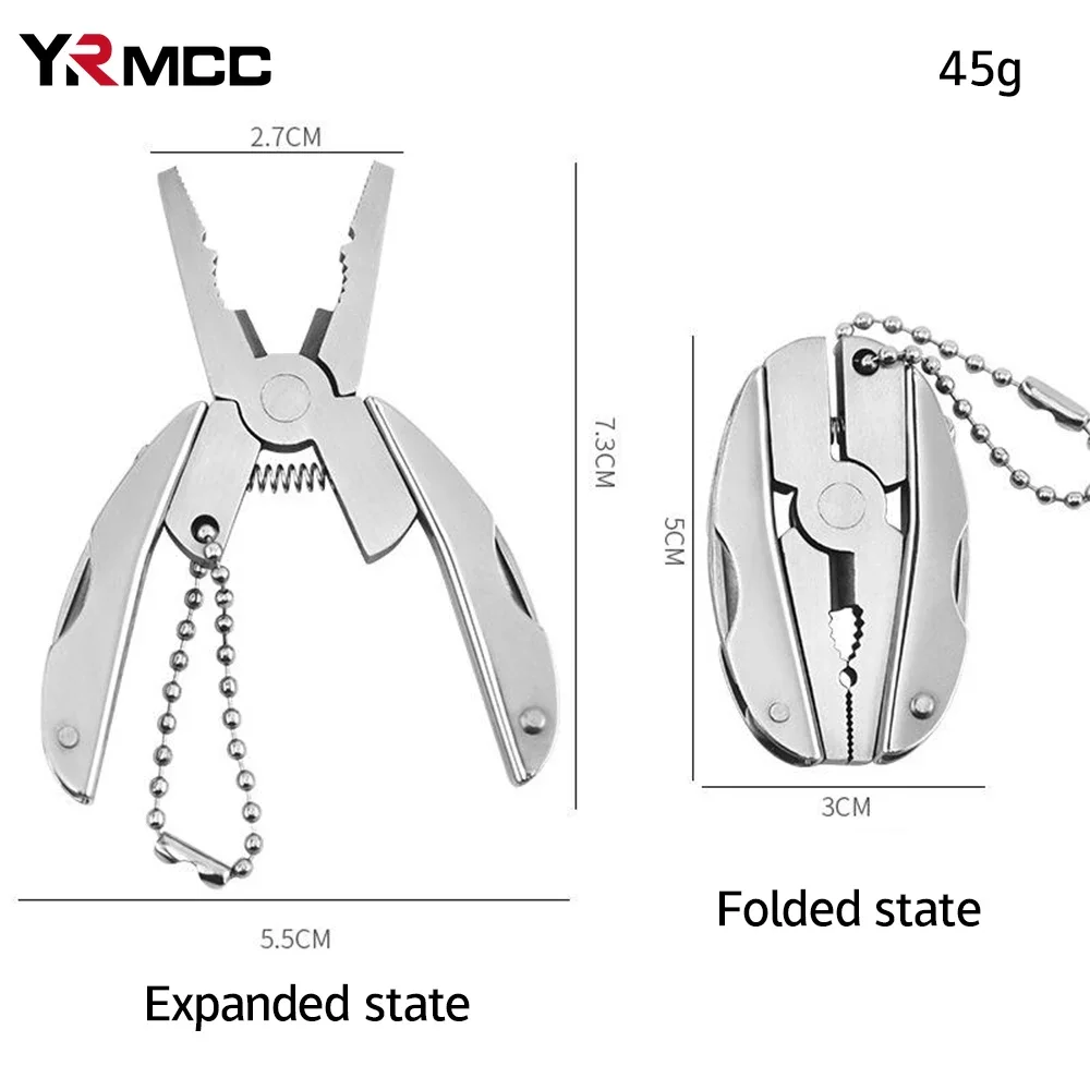 Multifunctional Pliers Portable Stainless Steel Multi-Tool Pliers Knife Keychain Screwdriver for Outdoor Camping RV Car Tools