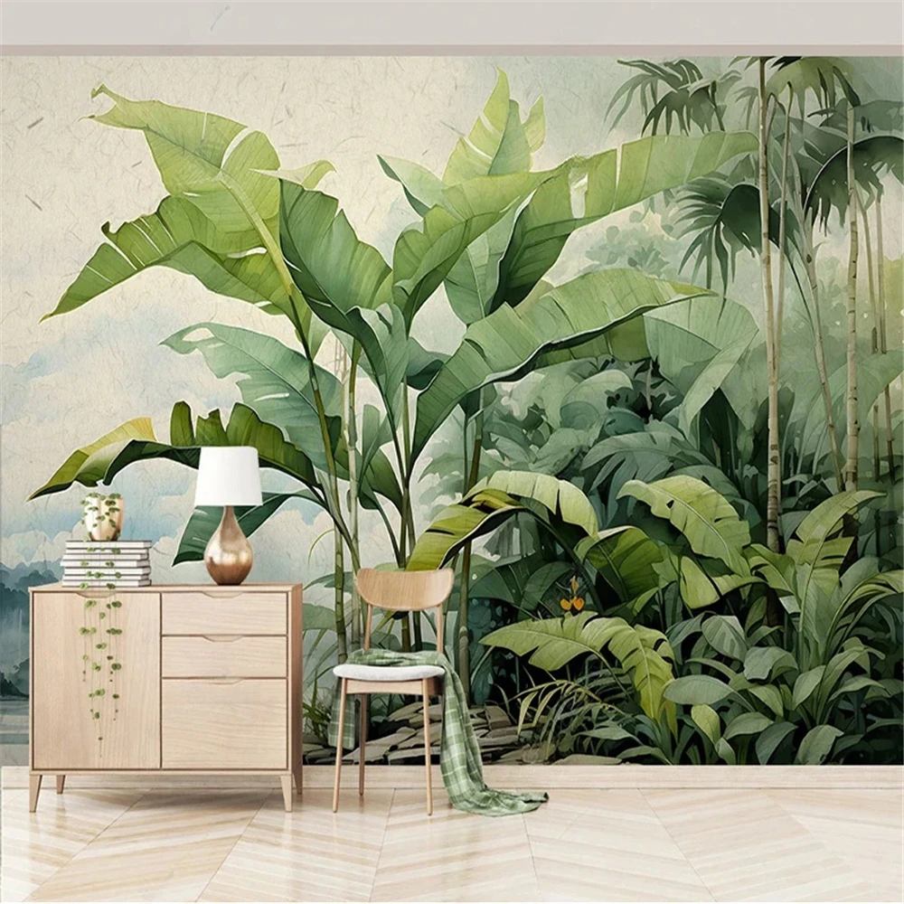 Custom Photo Palm tropical rainforest Wallpaper Mural 3D Wall Painting Wallpapers For Living Room Bedroom house decor Stickers