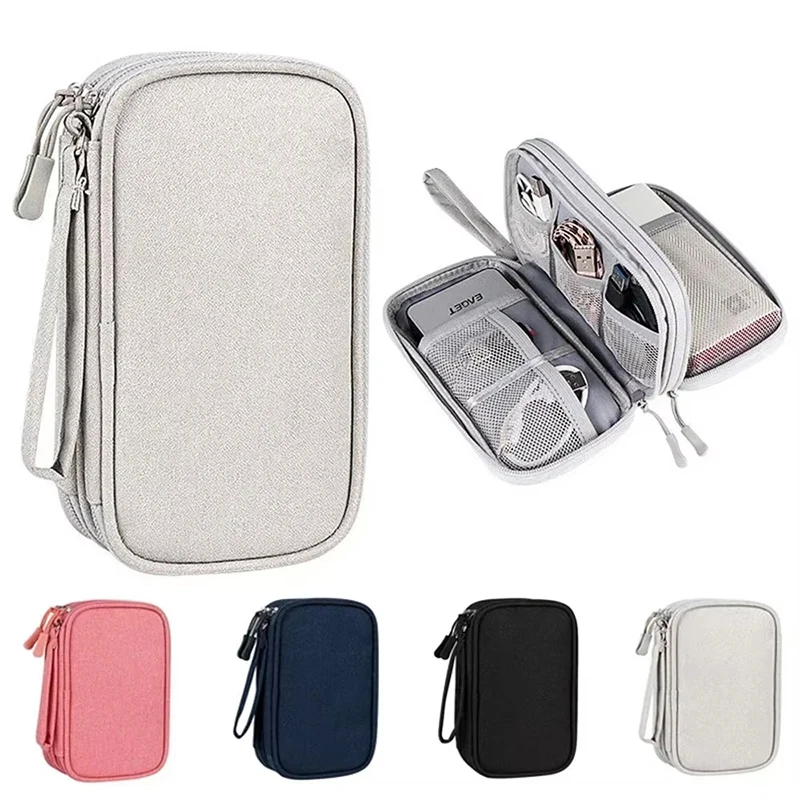 Bolsa organizadora de cables de viaje, bolsa de almacenamiento, Estuche de transporte, bolsas de almacenamiento portátiles impermeables para cables y accesorios electrónicos