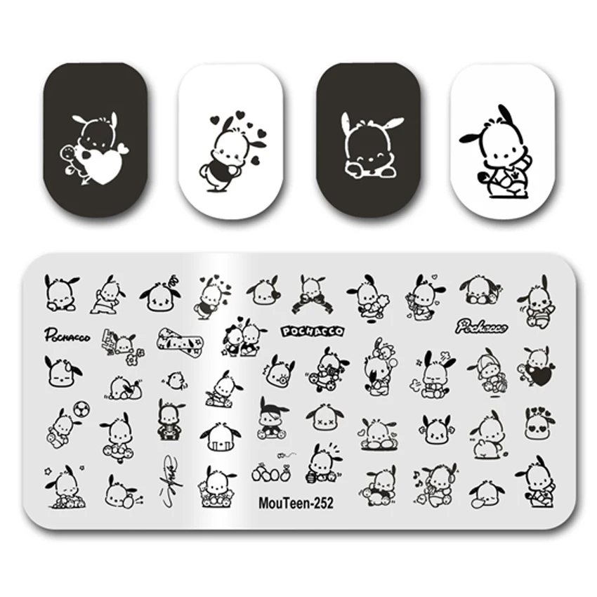 

Nail Stamping Plate Cute Dog Pochacco Nail Stamp Plate For Nails Art MouTeen-252