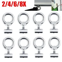 VERYUS 2-8Pcs Awning Rail Stoppers Stainless Steel Outdoor Slide Rail Track Cable Slinger Screw Slide Ring Screw RV Tent Camping