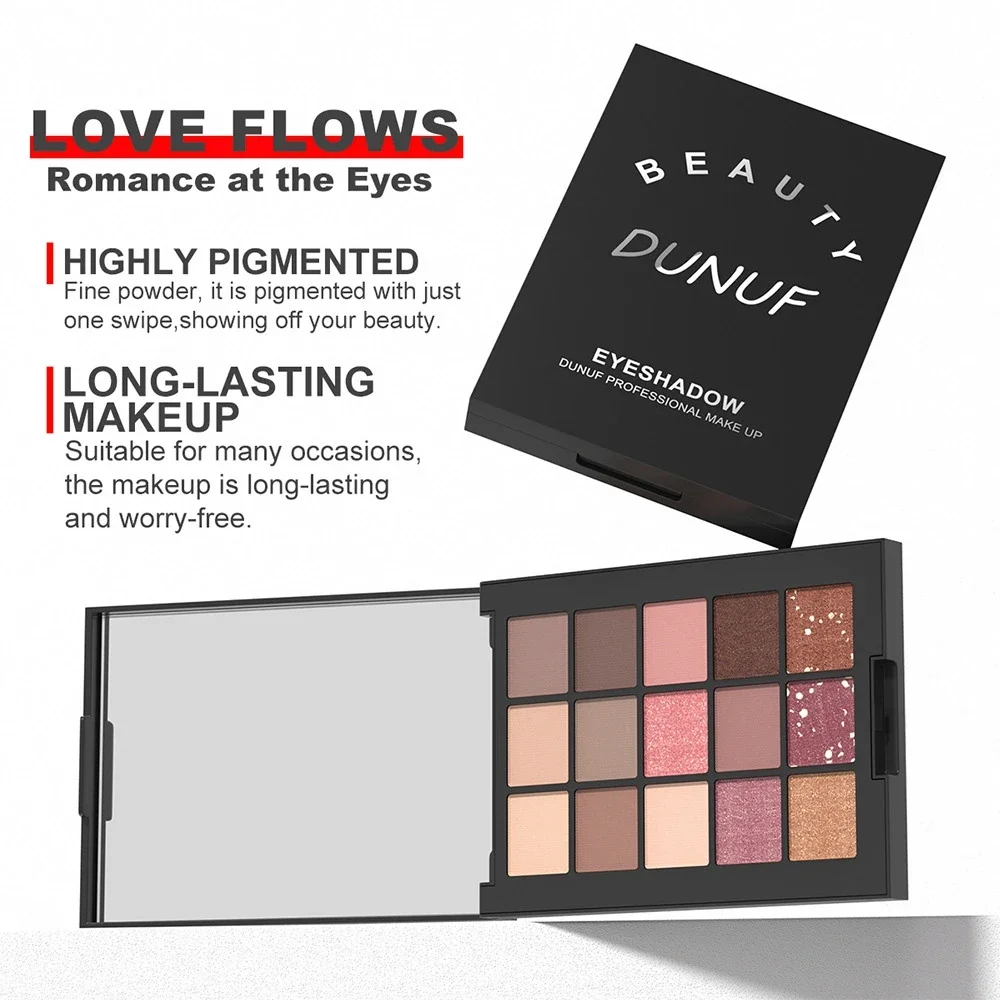 プロフェッショナルマットペアアイシャドウパレット 15色 高発色 防水処方 長持ちする着色力 くっつかない パウダーが飛散しない