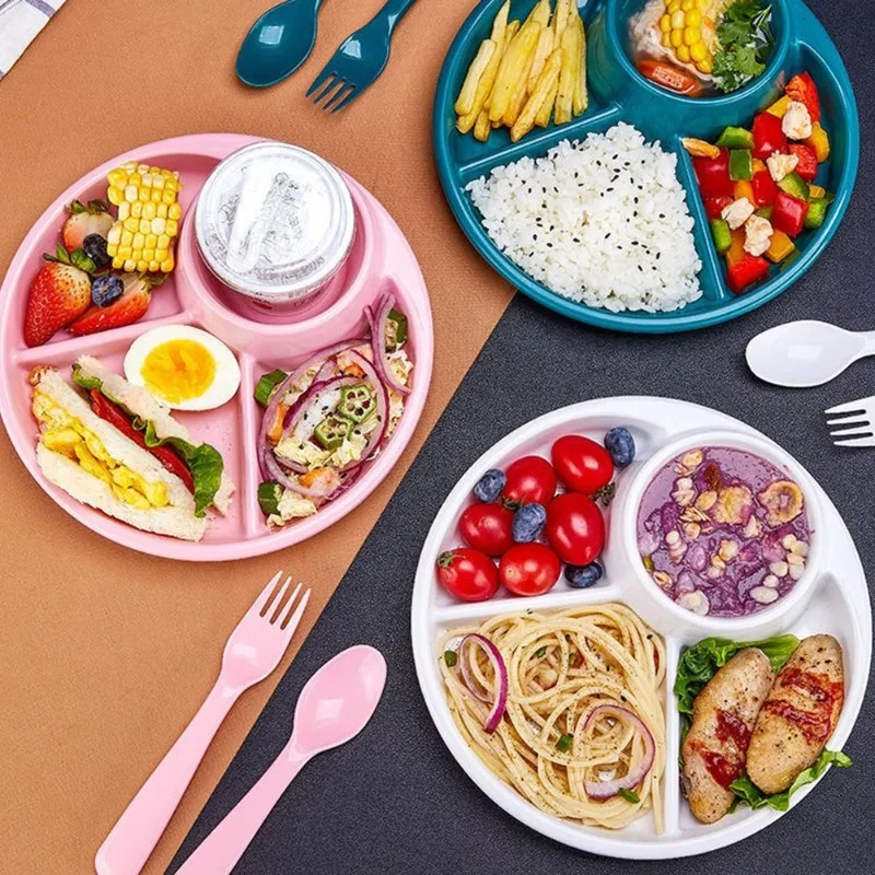 Children's Complementary Food Tableware Dining Plate Set Combination PP Divided Dining Plate Quantitative Kid's Tableware Set