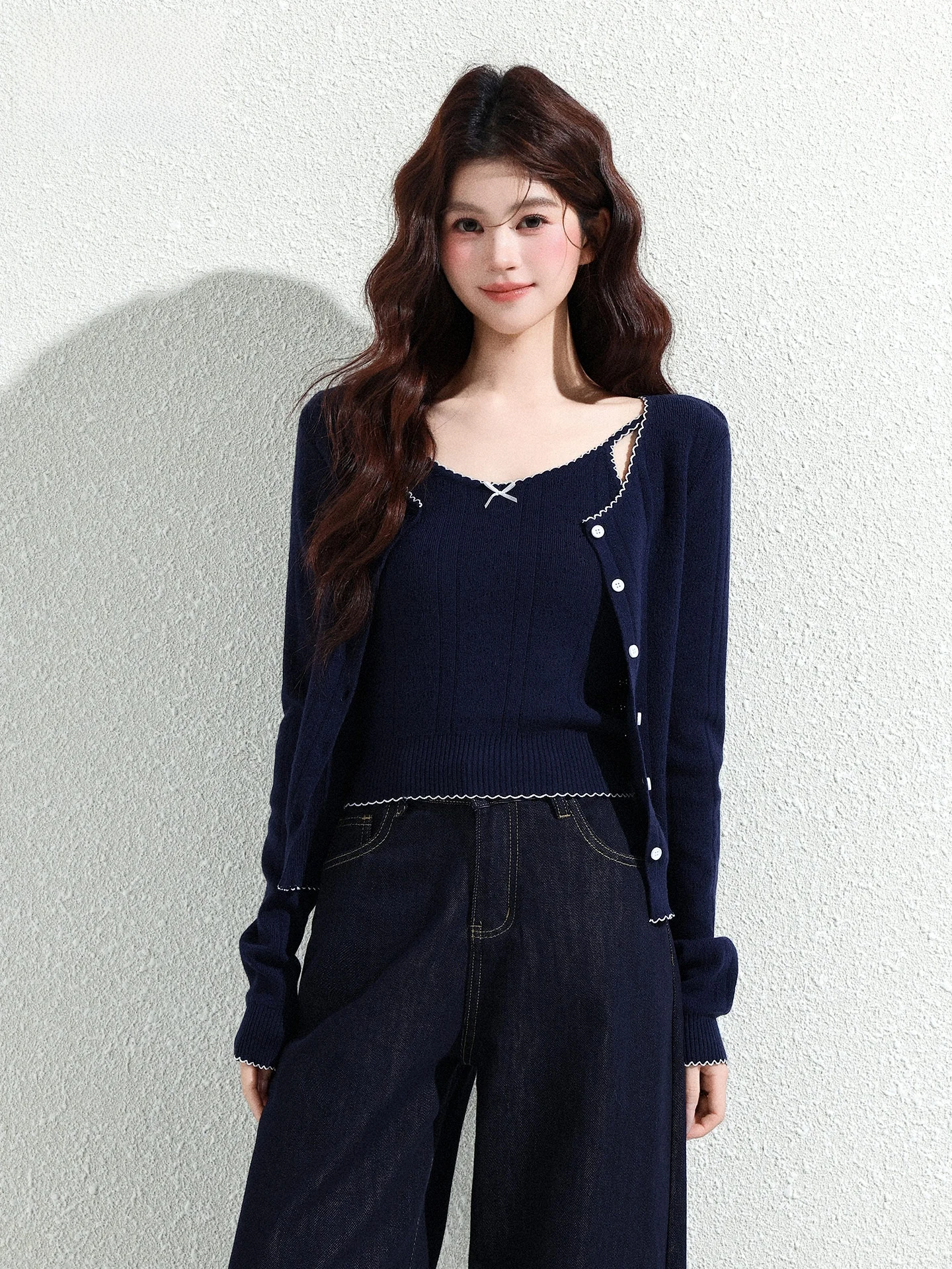 

Casual Long Sleeve Knitted Sweater Women's Slim Fit Base Layer Bridesmaid Two-Piece Set Spring Summer Fashion Leisure Style