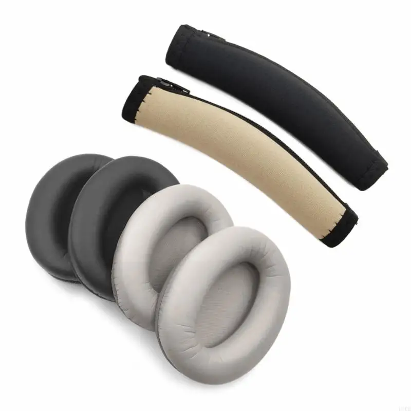 U90E Earphone Earpads Ear Cushion Untuk WH-1000XM3 Earphone Memorping Foam Earcups Dengan Buckle Headbeam Loop Covers