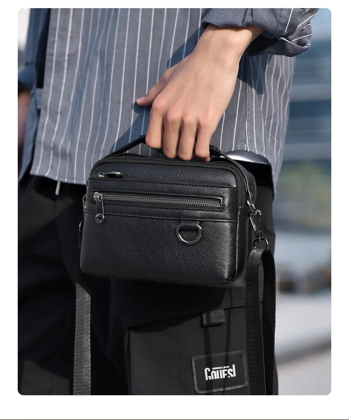 Brand Men Shoulder Bag Pu Leather Luxury Vintage Handbag Business Messenger bag for Man 2026 Small Square Male Crossbody Bags 가방
