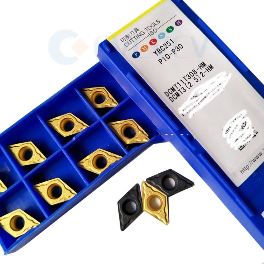 DCMT11T304 DCMT11T308-HM YBC251 YBC252 CNC Lathe High-quality Carbide Cutting Inserts Turning Tool For SDJCR/SDUCR Tools Holder