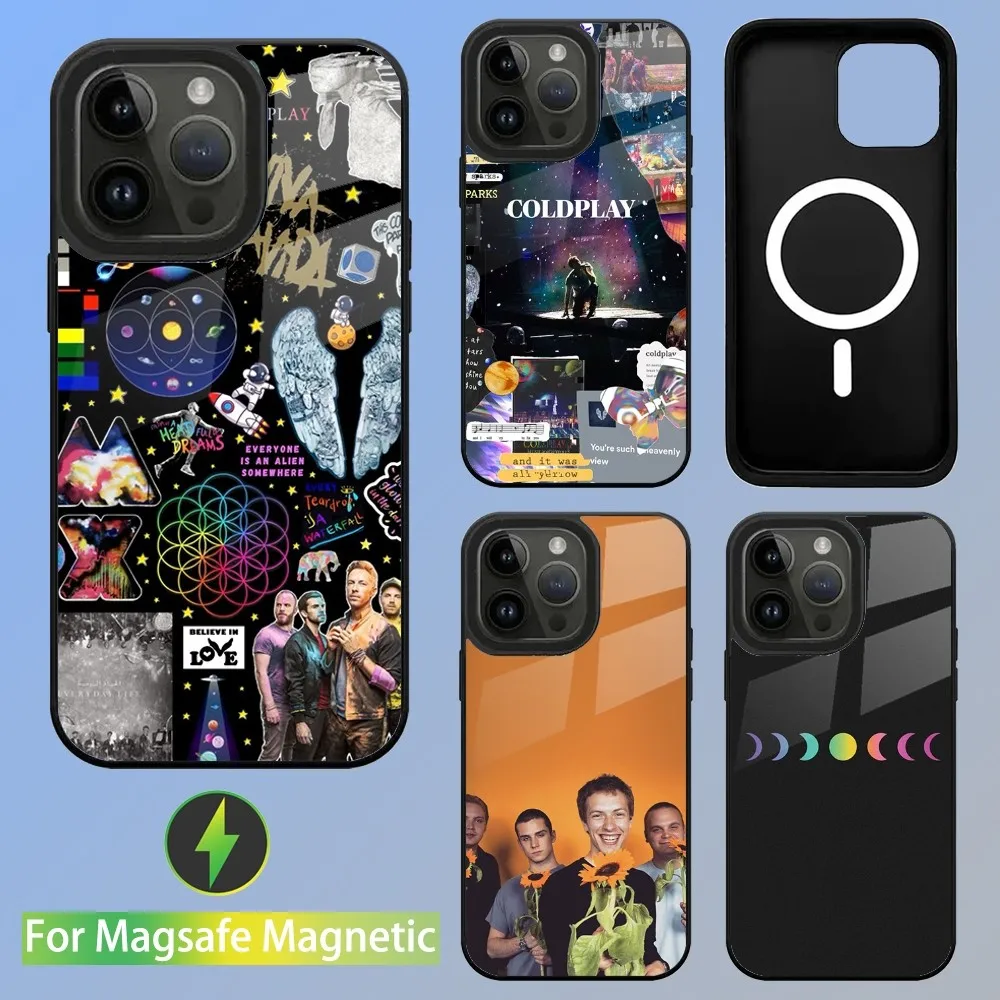 

C-Coldplay Hot Band Phone Case For iPhone 16,15,14,13,12,11,Plus,Pro,Max Mini Magsafe Magnetic Wireless Charging