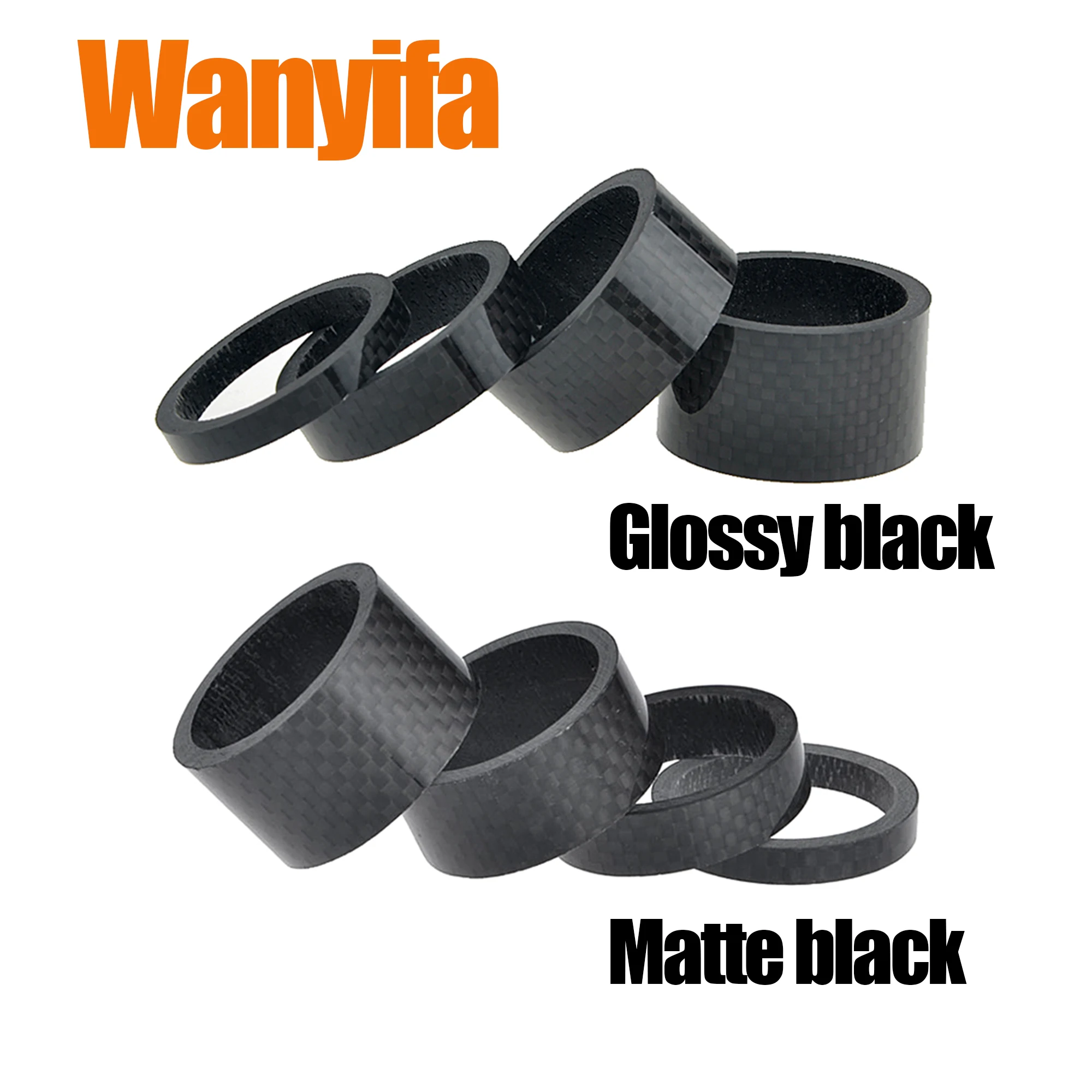 Wanyifa Full Carbon Fiber Gaskets 5mm-60mm Bicycle Fork Gasket MTB Headset Stem Spacers for Bicycle Accessories