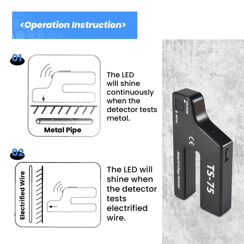 A41Z-Handheld metaalspanning, detectie van kabelleiding, bedrading van pijpleidingen TS-75