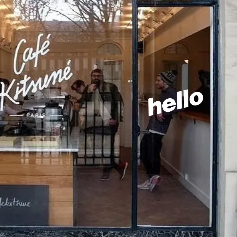 Hello Wall decal for Window Stickers for Coffee Shop Restaurant Bar Door Decals Vinyl Murals Personalized Wall Sticker
