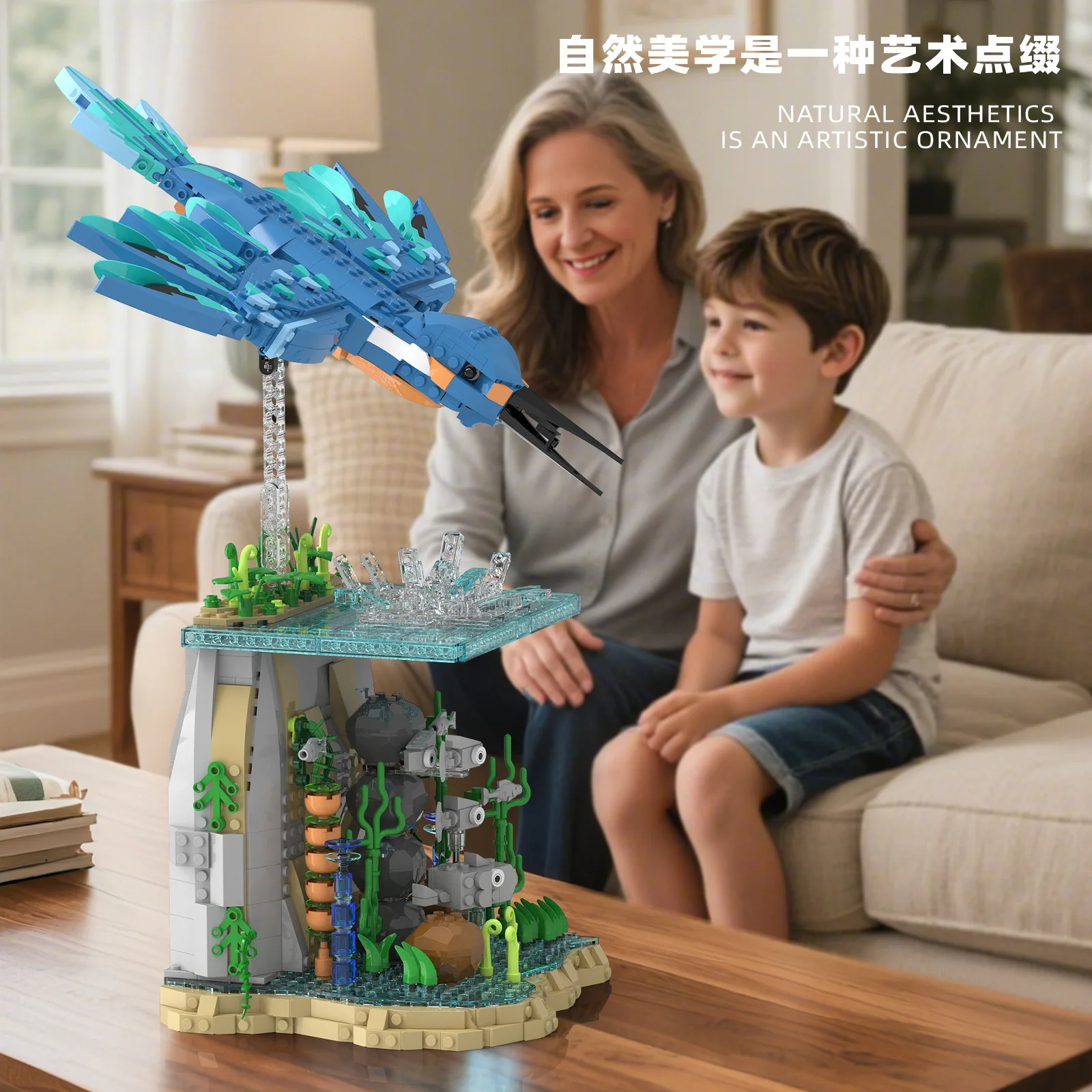 

1310 шт. DIY модель животного комплект, Kingfisher ловля рыбы строительные блоки игрушка для детей и взрослых подростков фестиваль подарок украшение рабочего стола