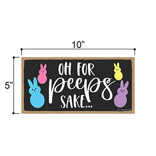  Oh for Peeps Sake, Easter Bunny Sign Decor, Funny Easter Decorations, Rabbit Themed Wall Decor, 