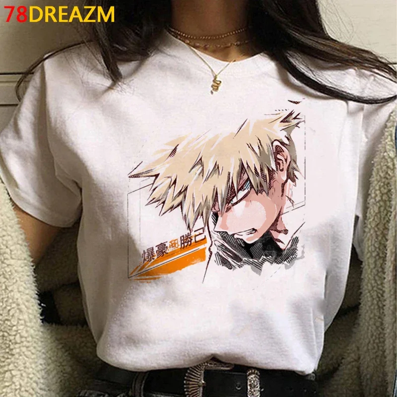 Camisetas Cómodas de Alta Calidad de My Hero Academia 2026, Camiseta para Mujer, Estilo Harajuku Kawaii Tumblr Streetwear Vintage