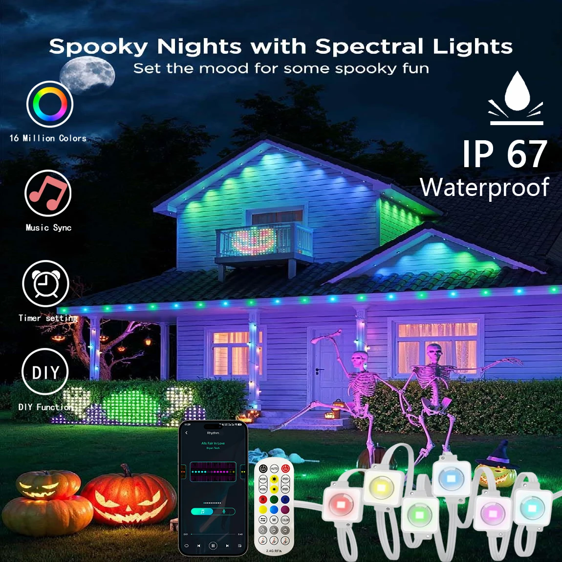 パーティー用長持ちLED、クリスマス屋外用常設ストリングライト、屋外IP67防水、結婚式装飾用ストリングライト。