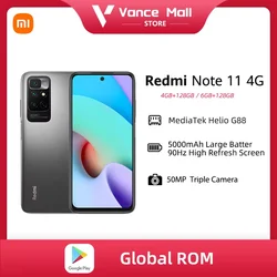 Globalny ROM Xiaomi Redmi Note 11 4G 50MP potrójny aparat 6.5 ''90Hz wyświetlacz MTK Helio G88 5000mAh 18W szybka wersja chińska