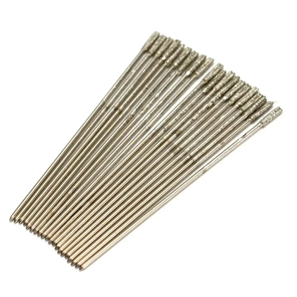 30pcs 1mm Lapidary Drill Bits Diamond Coated Solid Bits Needle For Jewelry Agate Drilling Tool Punching Needles