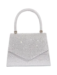 Borsa da donna con chiusura magnetica borsa da sera con decorazione di strass borsa a tracolla con catena per feste