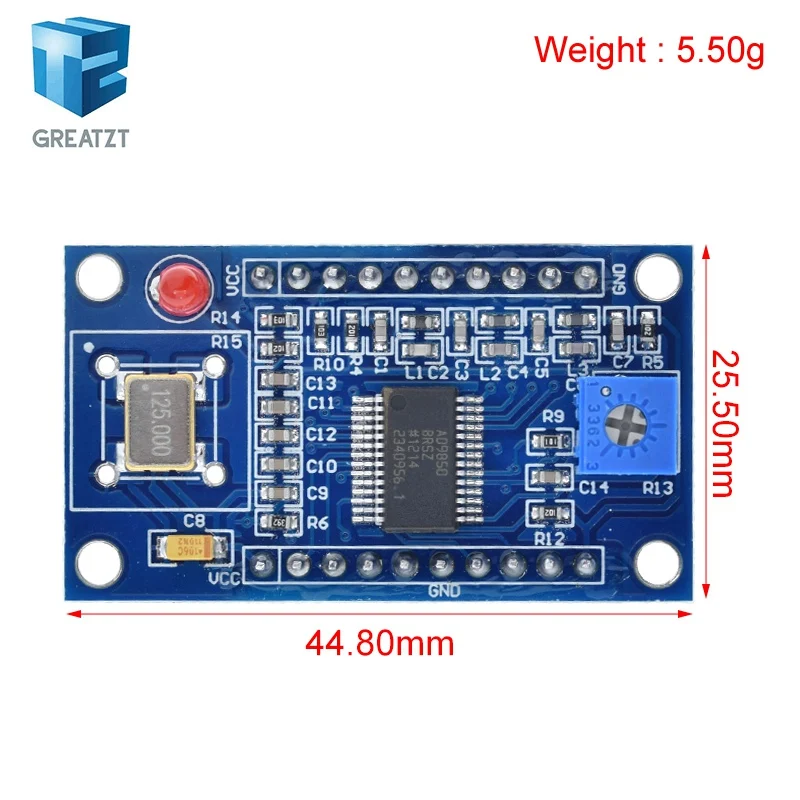 GREATZT DDS Signal Generator Module Development Board 0-70MHz 0-40MHz AD9850 2 Sine Wave and 2 Square Wave
