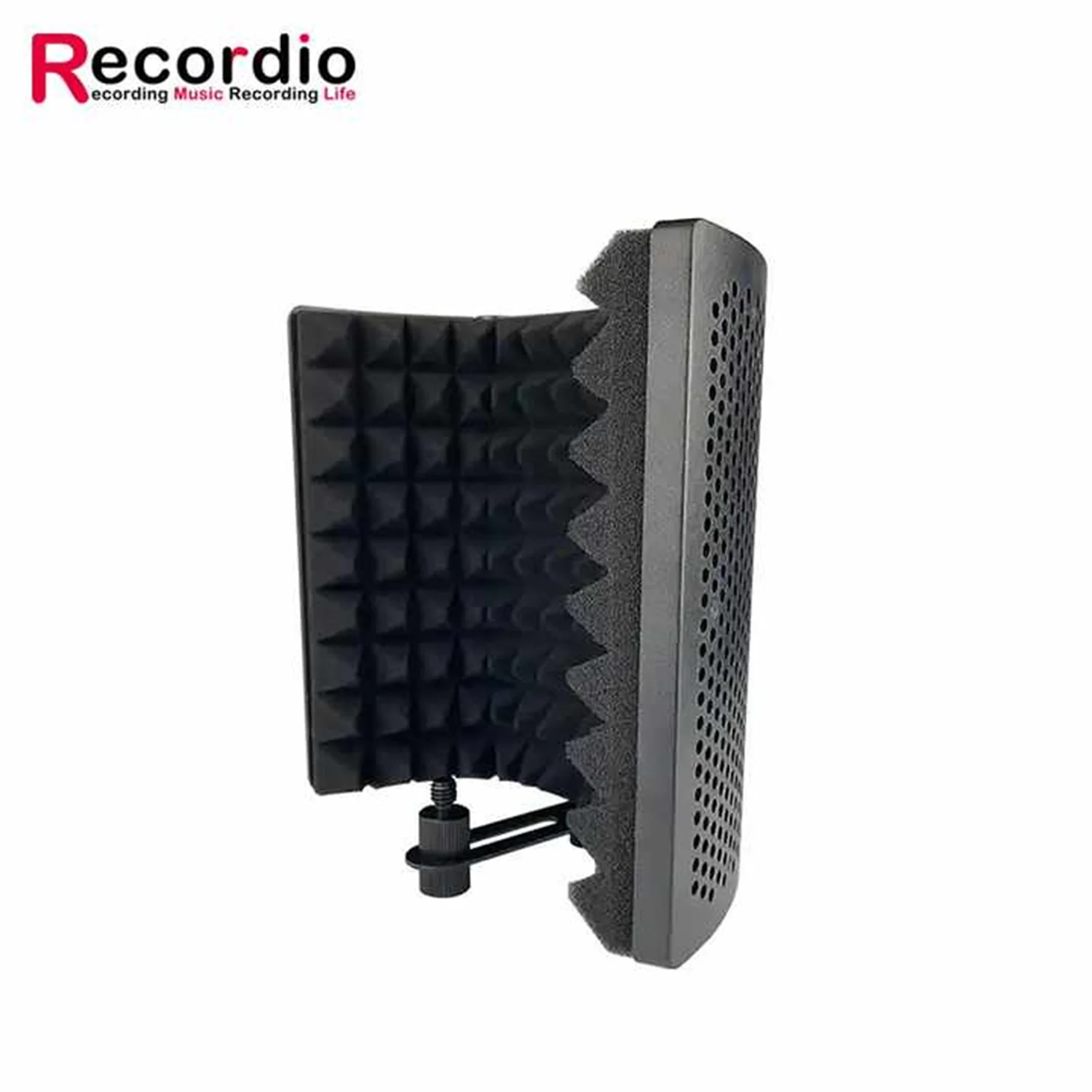 GAZ-300P درع عزل قابل للطي ومرشح انعكاس درع الميكروفون مع حامل ميكروفون ملولب 3/8 بوصة و5/8 بوصة لاستوديو التسجيل