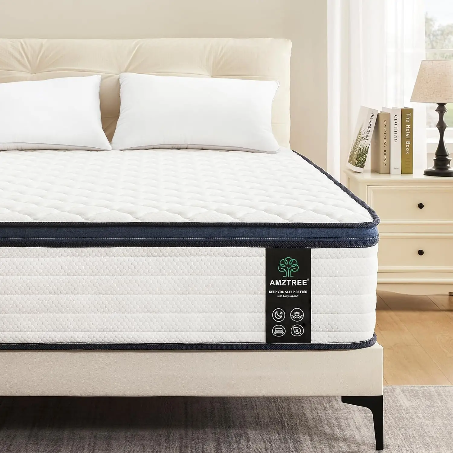 

Twin Mattress 10\12\14 Inch Twin Full Queen King Size Mattresses - Memory Foam & Pocket Coils Springs, Medium Firm Comfort