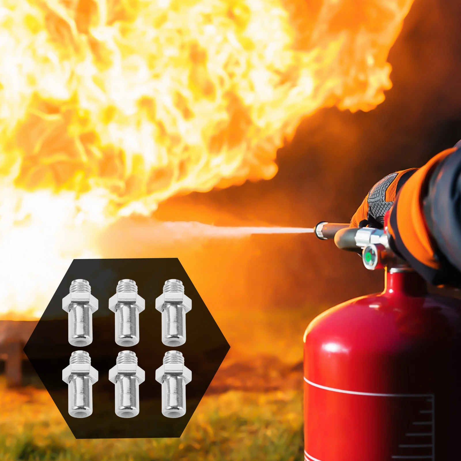 

6pcs Water-based Nozzle for 500ml-1l Extinguishers Plastic Replacement Wide Mouth Spraying Devices Home Office Garden