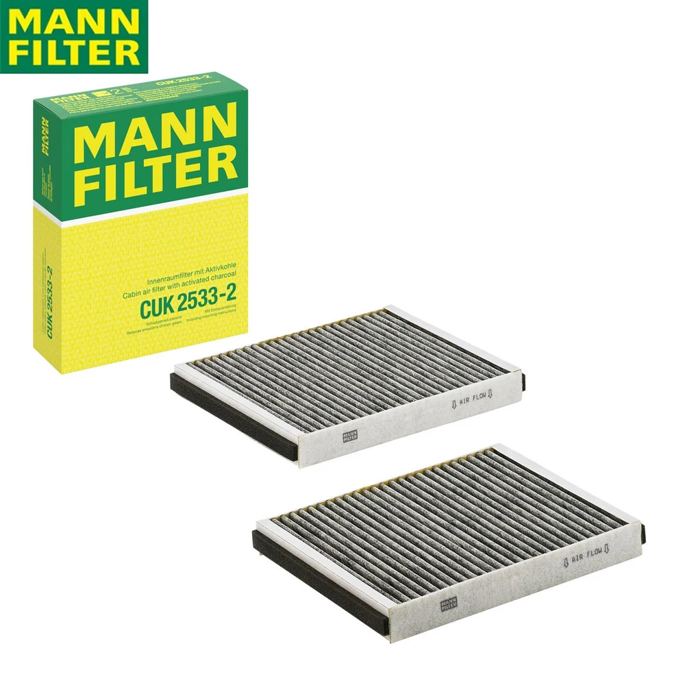 

MANN FILTER CUK2533-2 Activated Carbon Air Filter To ROLLS-ROYCE BMW Top Filtration Low Wind Resistance 64 11 9 272 642(2PCS)