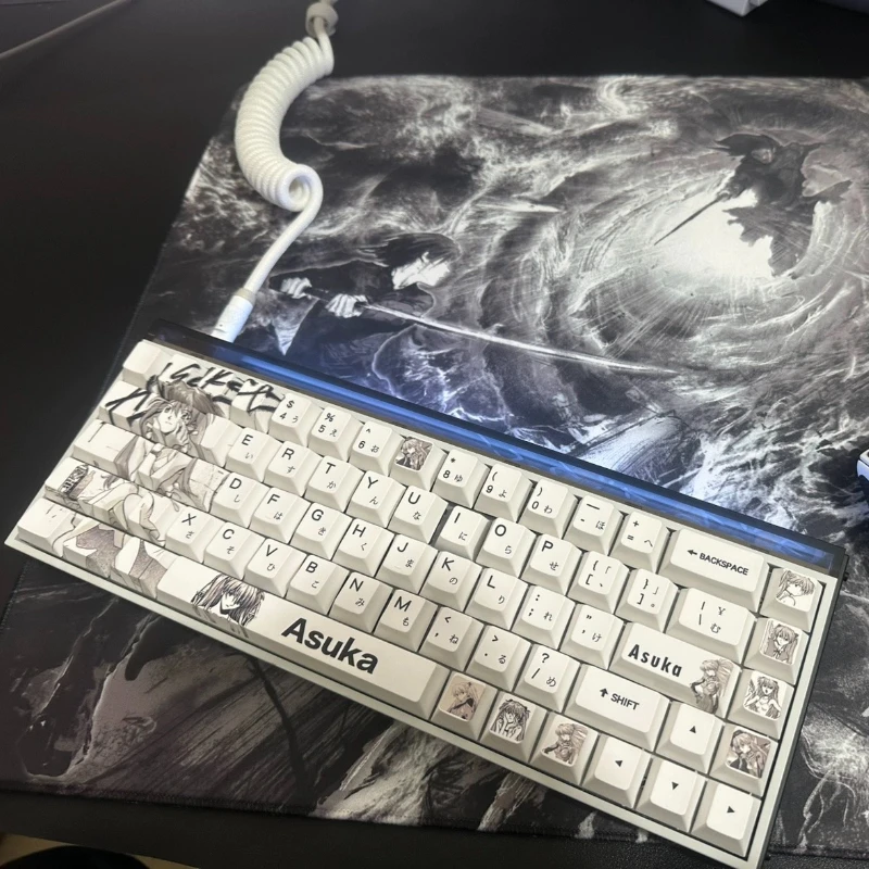 Anime Keycaps EVA Asuka Thema Keycap Cherry Profiel Compatibel met Wooting Ez63 Made68 Night Demon Mechanische Toetsenbord Keycaps