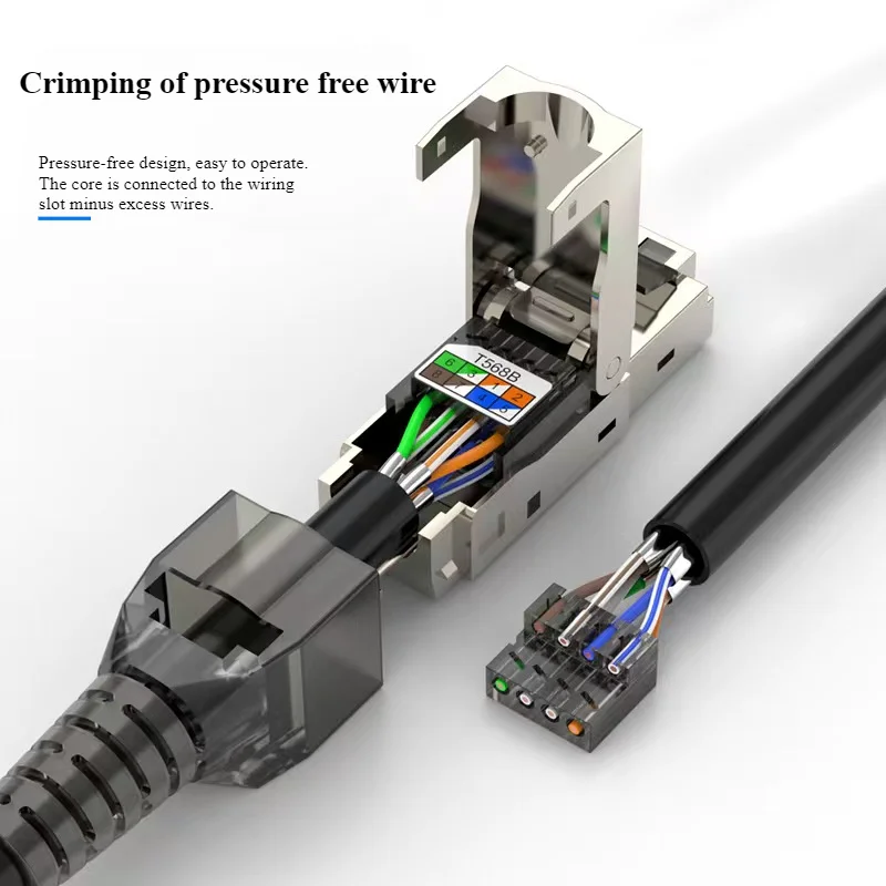 Cat6A Cat7 Cable Extender Junction Adapter Connection Box RJ45 Lan Cable Extension Connector Full Shielded Toolless