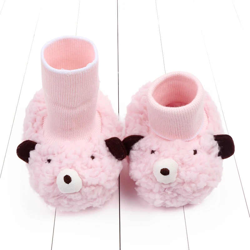 تصميم جديد لعام 2025 حذاء أطفال شتوي لطيف الدب والأغنام الحيوان طفل جورب أحذية الكاحل مغطاة ل 0-18 متر قبل المشي في الأماكن المغلقة #5